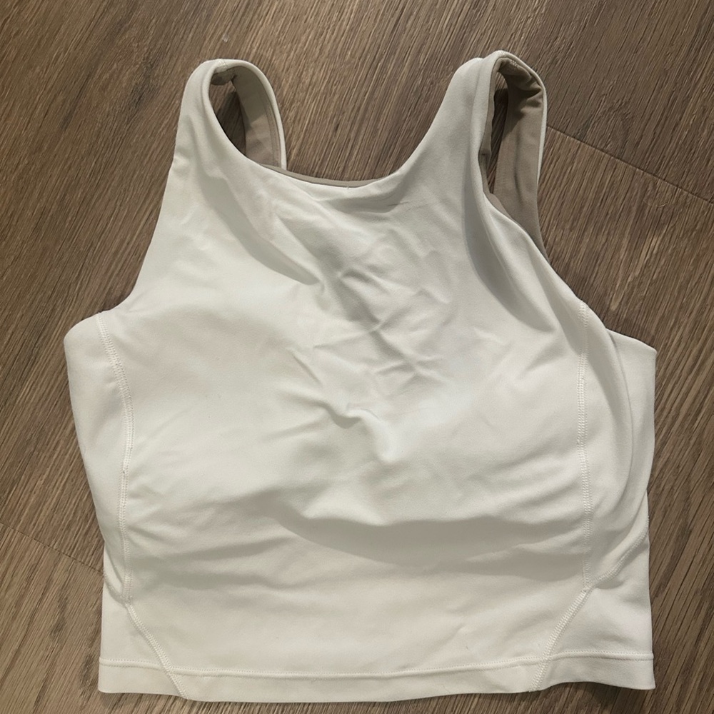 White Lululemon align high neck tank top